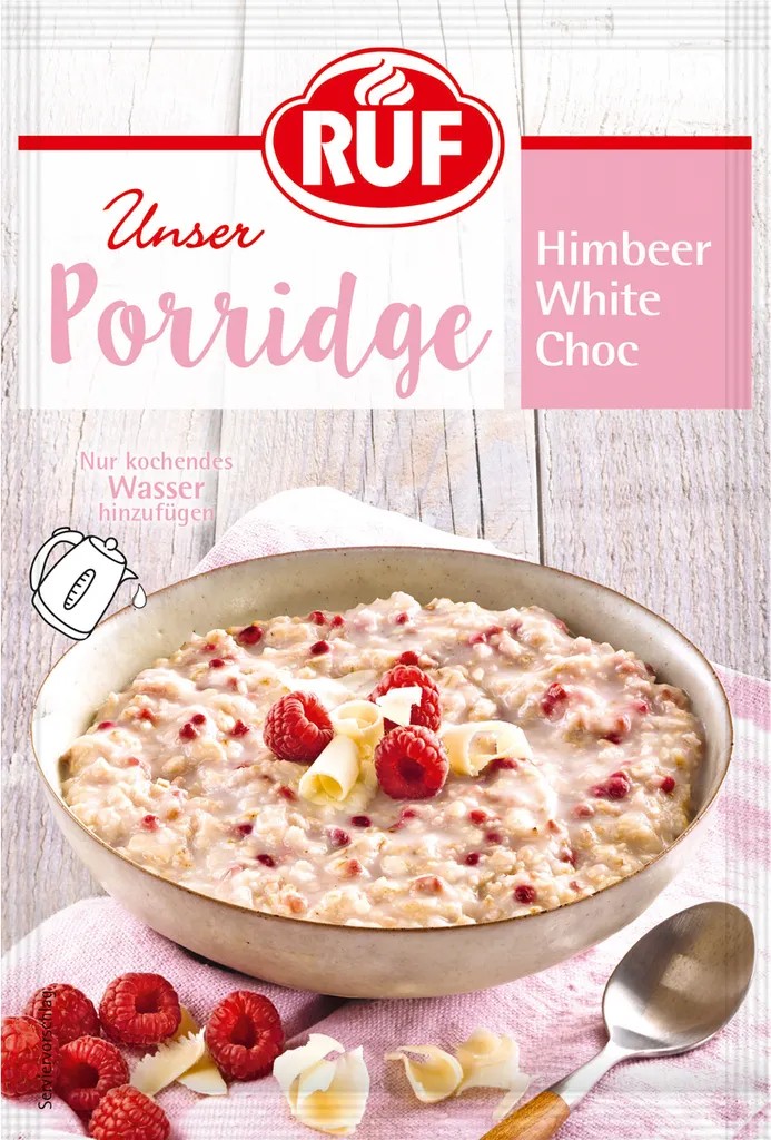 RUF Porridge Raspberry White Choc 65g