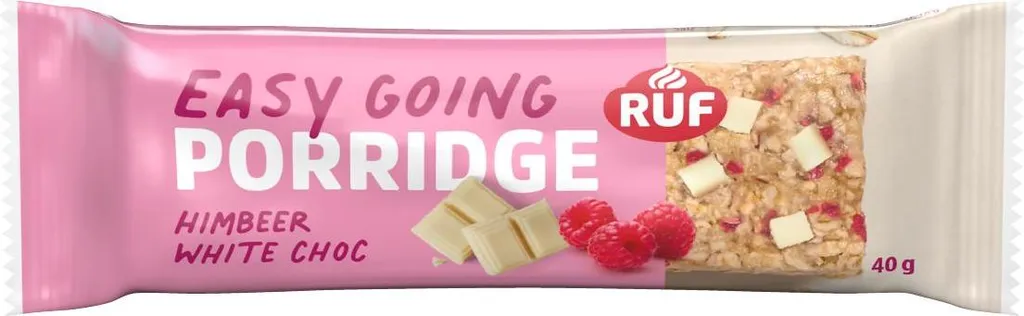 RUF Porridge Bar Raspberry White Chocolate 40g