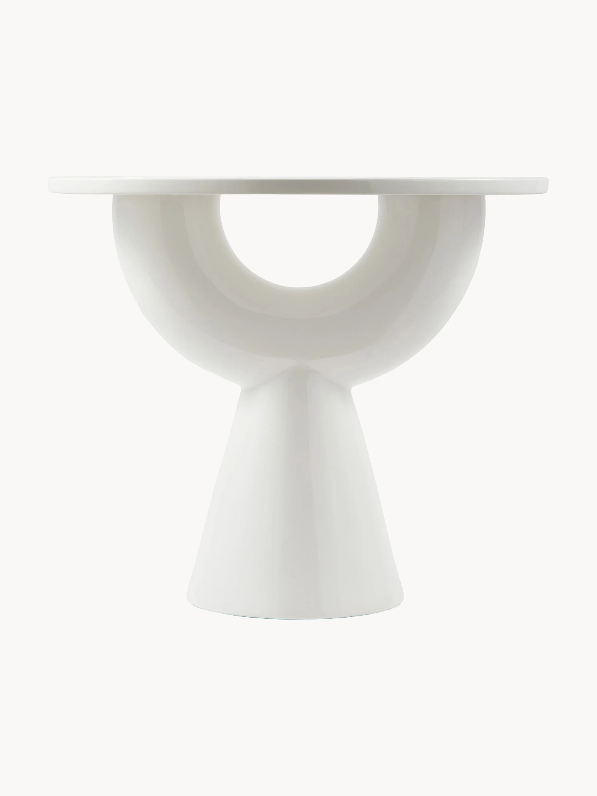 POLSPOTTEN Anish round ceramic side table, White