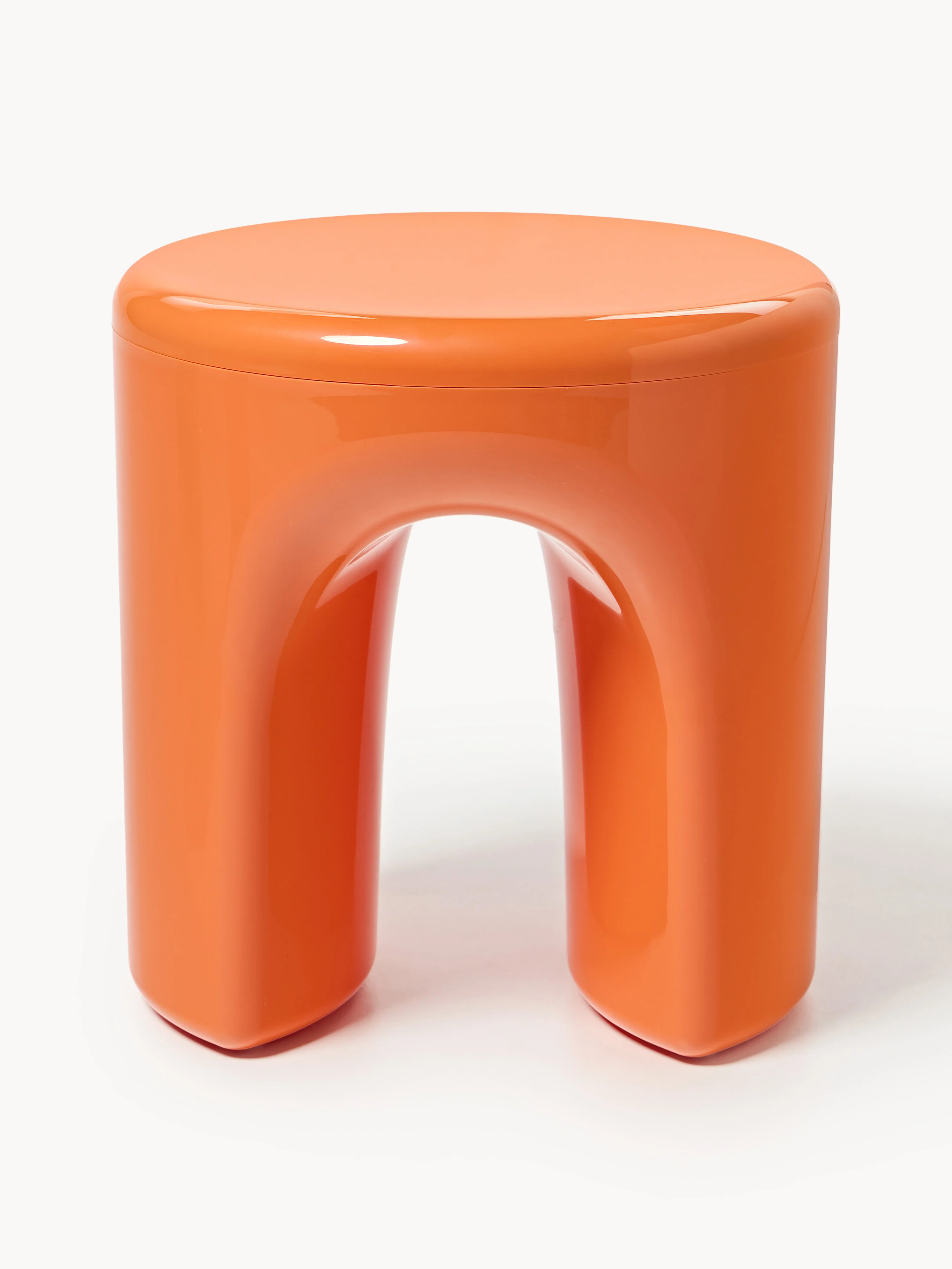 Westwing Collection Avi round side table, Orange, shiny