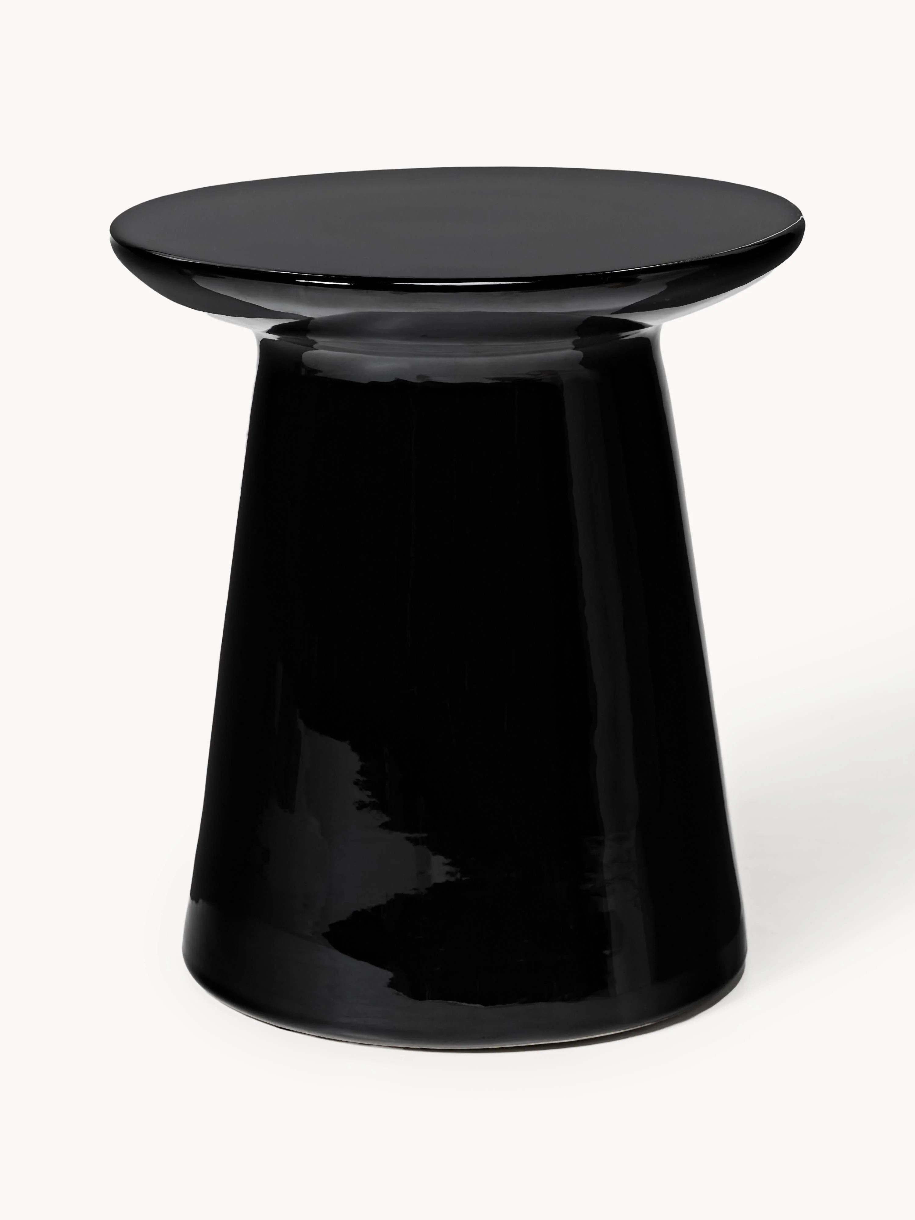 HKliving Round Dustan side table with a glossy surface