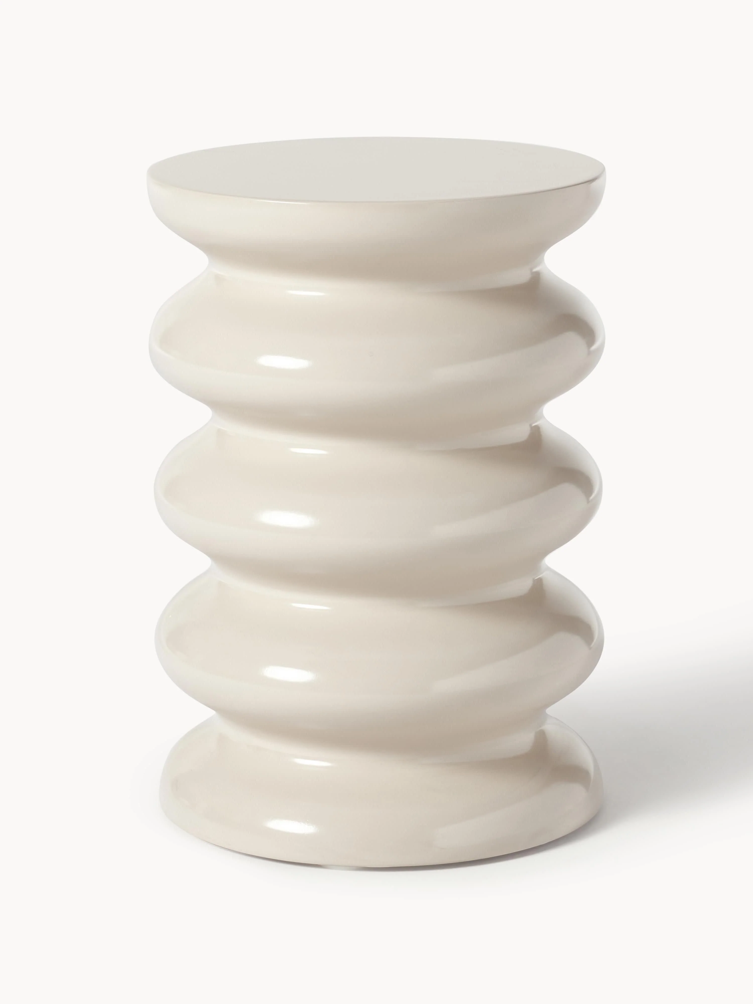 Westwing Collection Illy round side table, Light beige