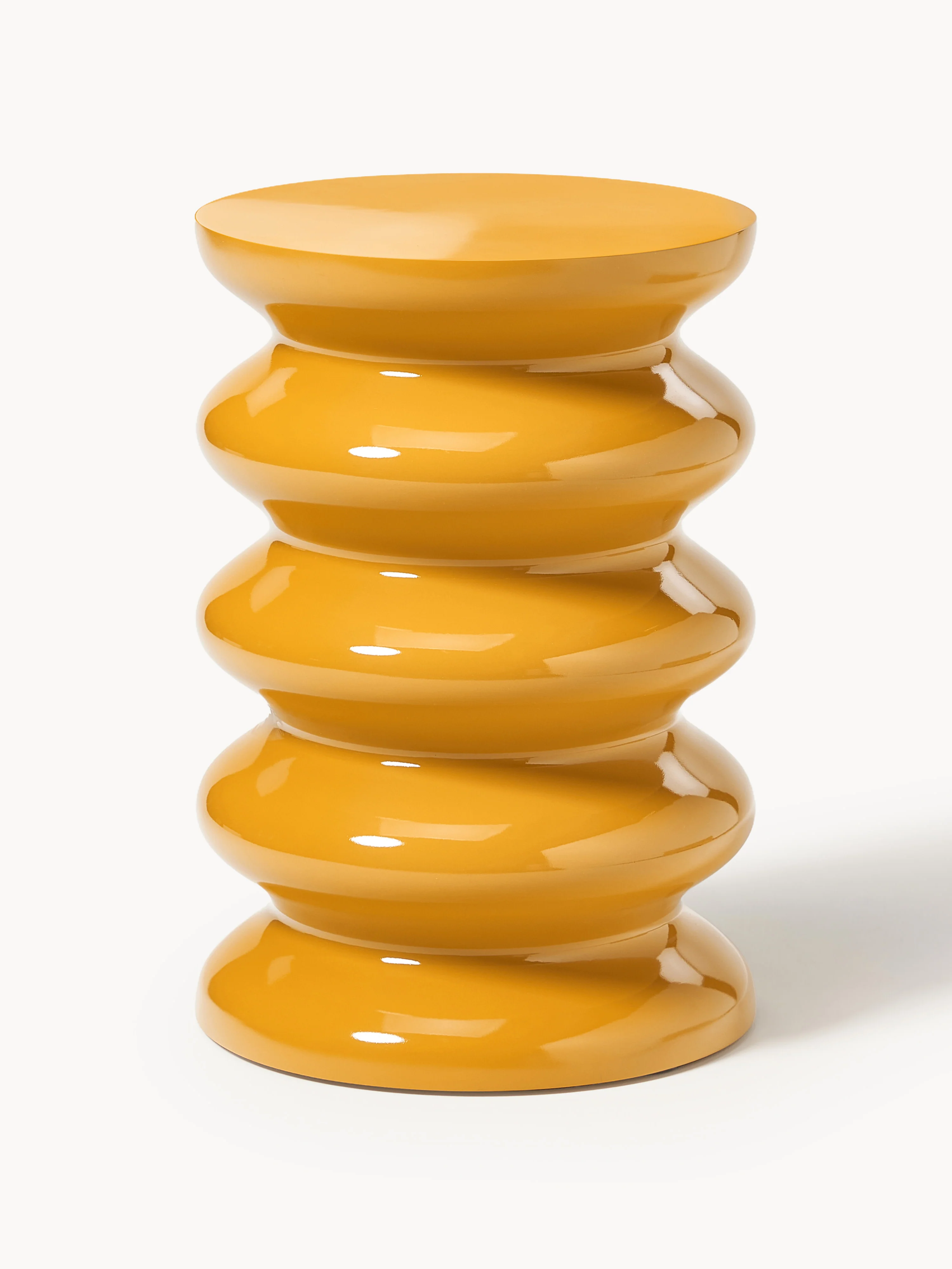 Westwing Collection Illy round side table, Sun yellow