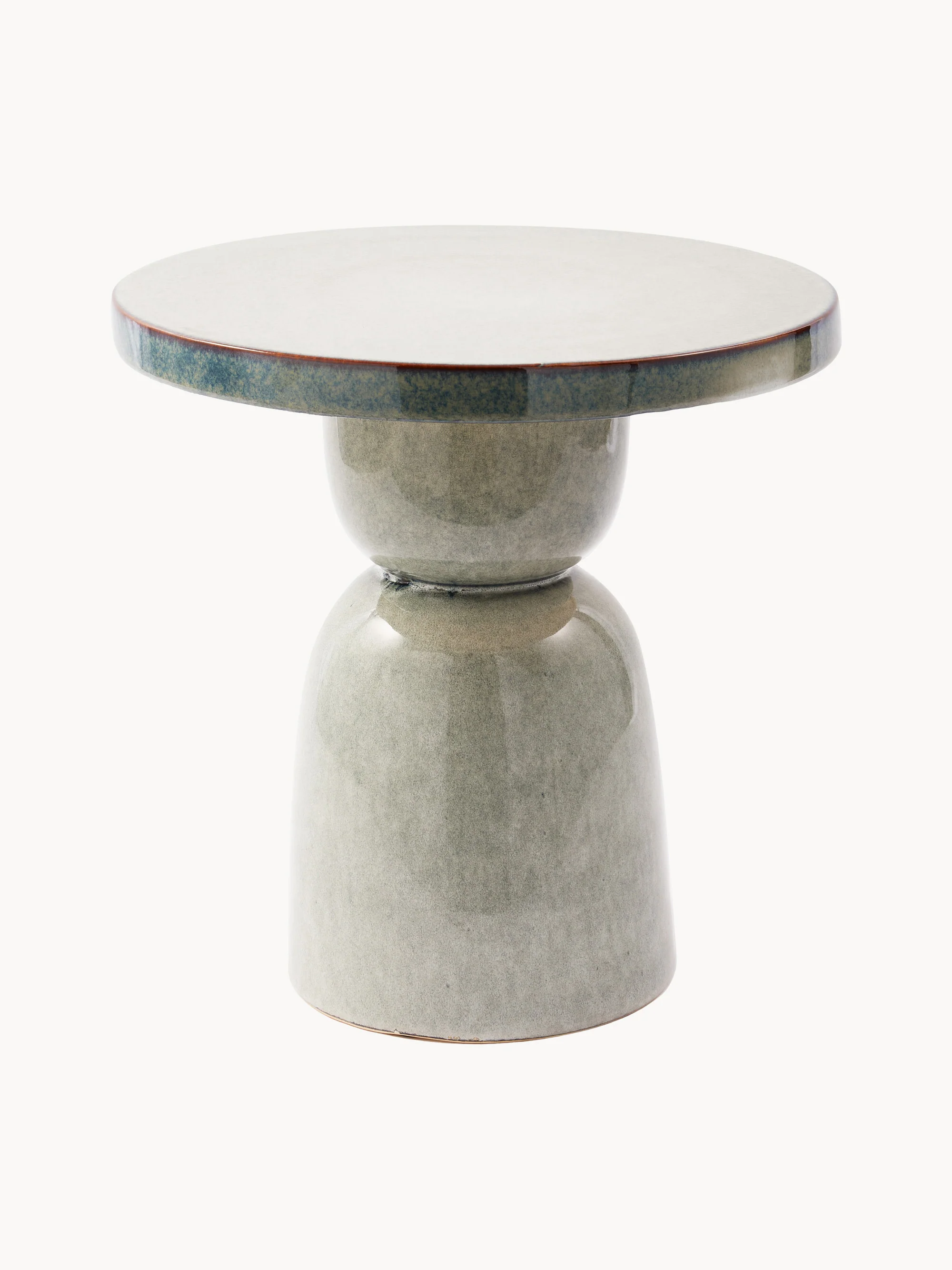 POLSPOTTEN Round Pawn side table, handmade, Shades of gray
