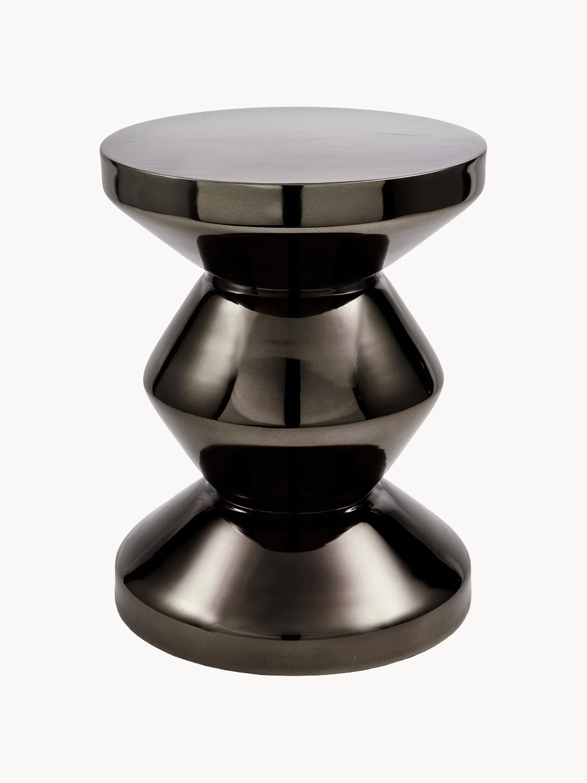POLSPOTTEN Zig Zag round side table, Black