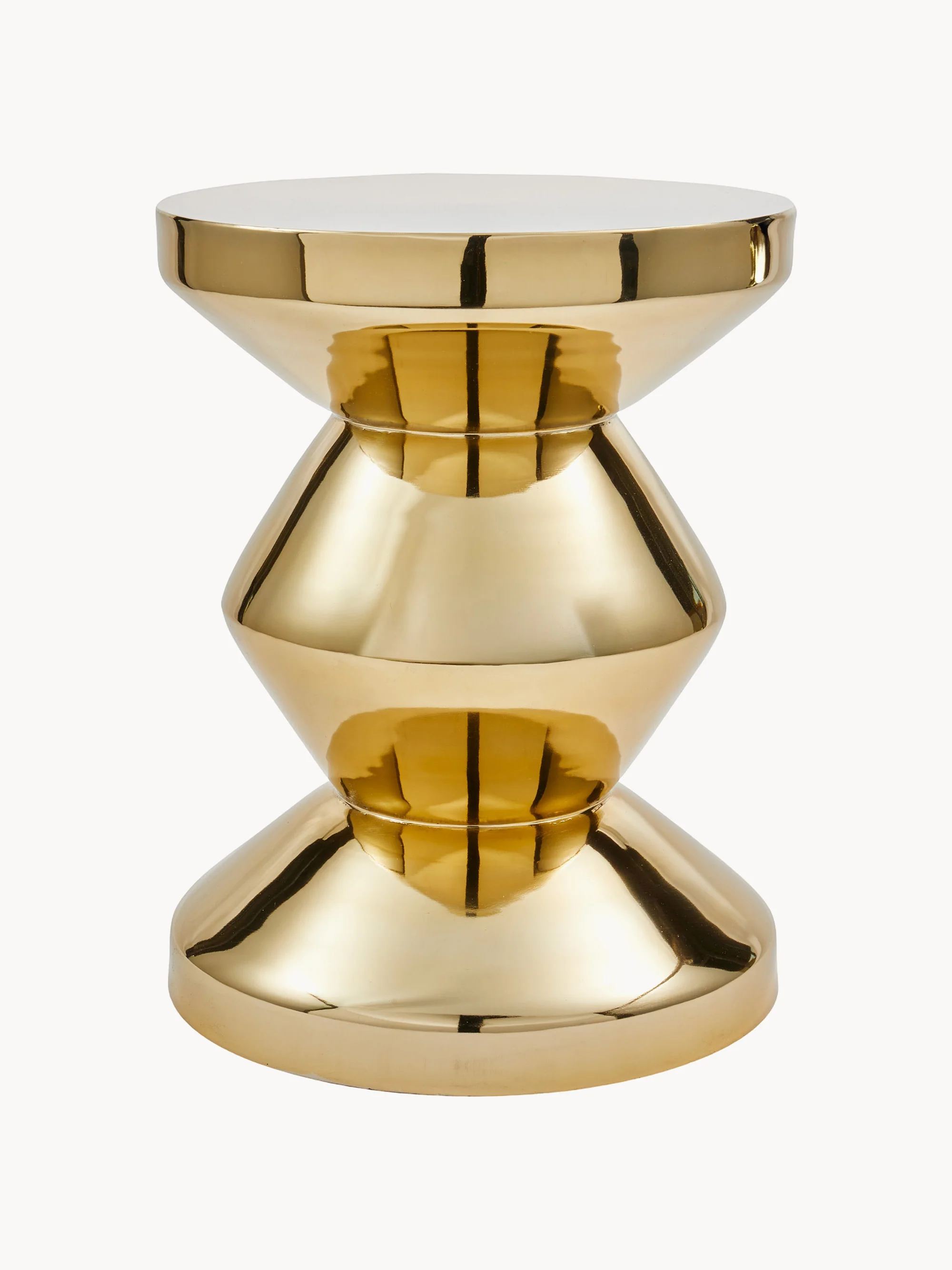 POLSPOTTEN Zig Zag round side table, Gold-colored