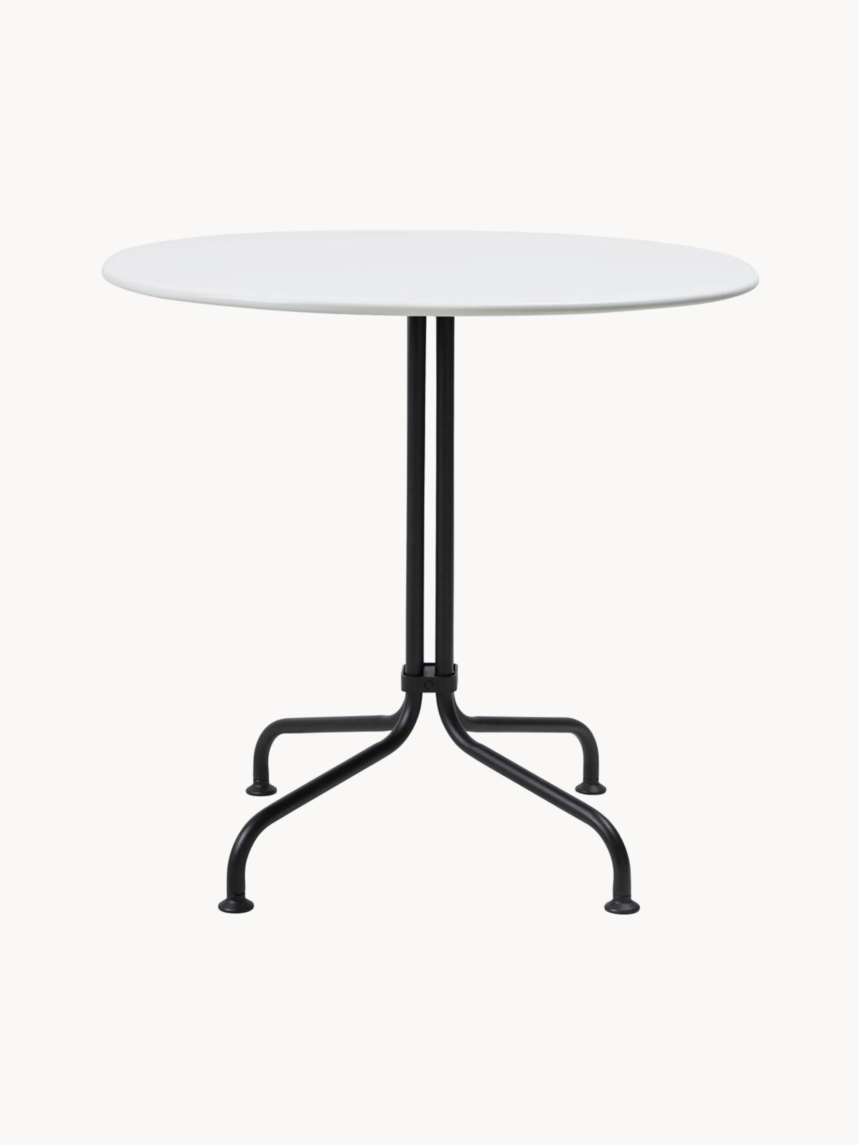 gubi Carmel round bistro table with ceramic top, Ø 75 x H 63 cm, White, Black