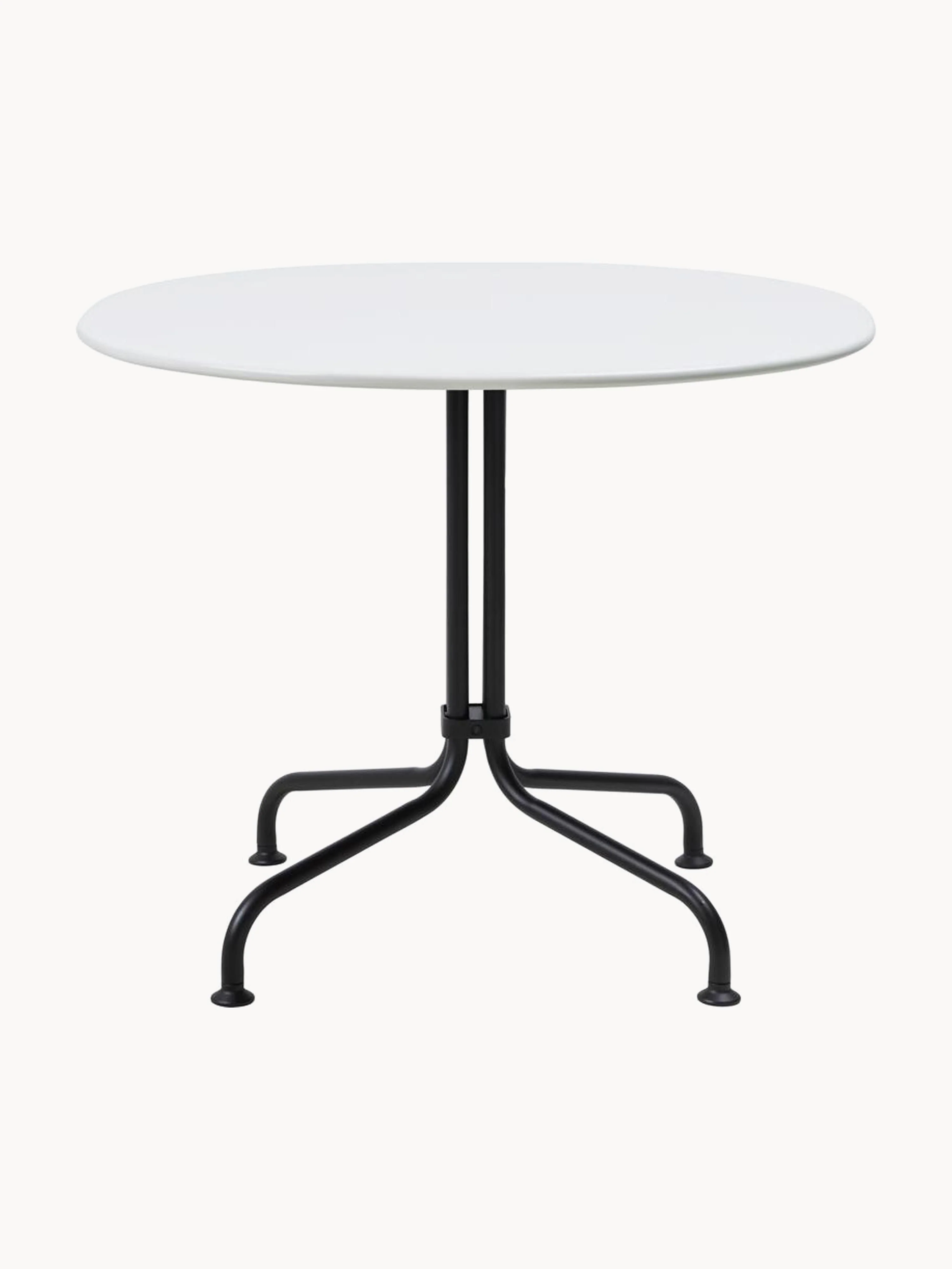 gubi Carmel round bistro table with ceramic top, Ø 75 x H 73 cm, White, Black