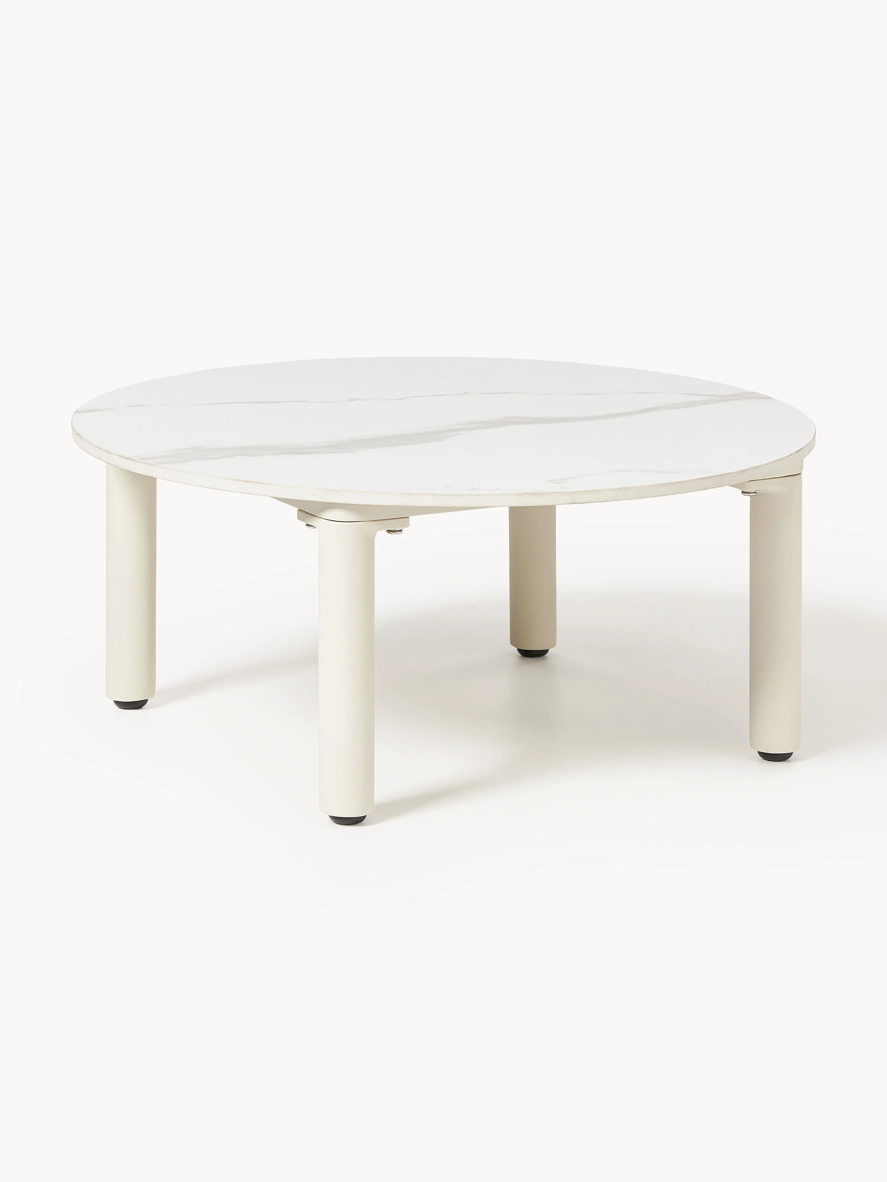Westwing Collection Round Sienna garden coffee table in marble look, Ø 60 cm