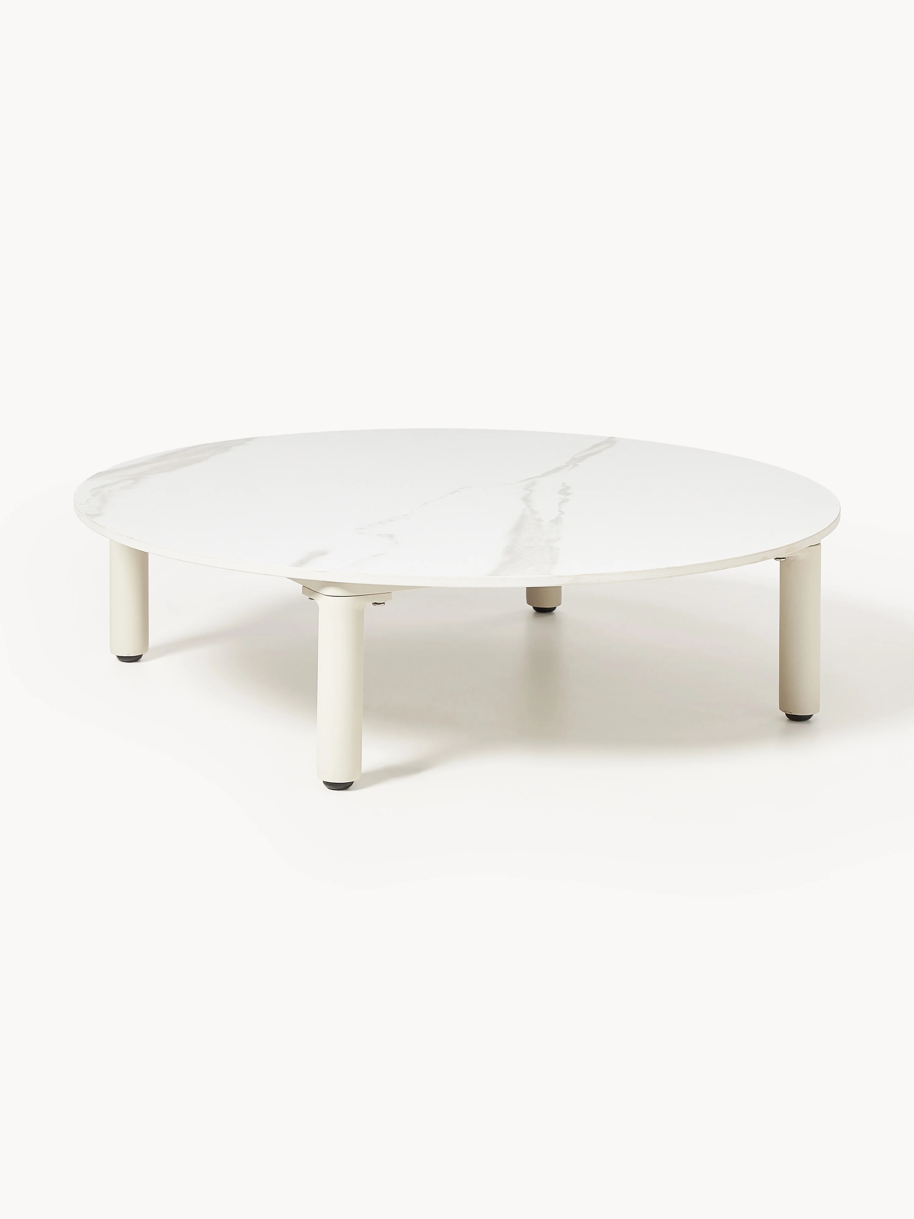 Westwing Collection Round Sienna garden table with marble look, Ø 80 cm