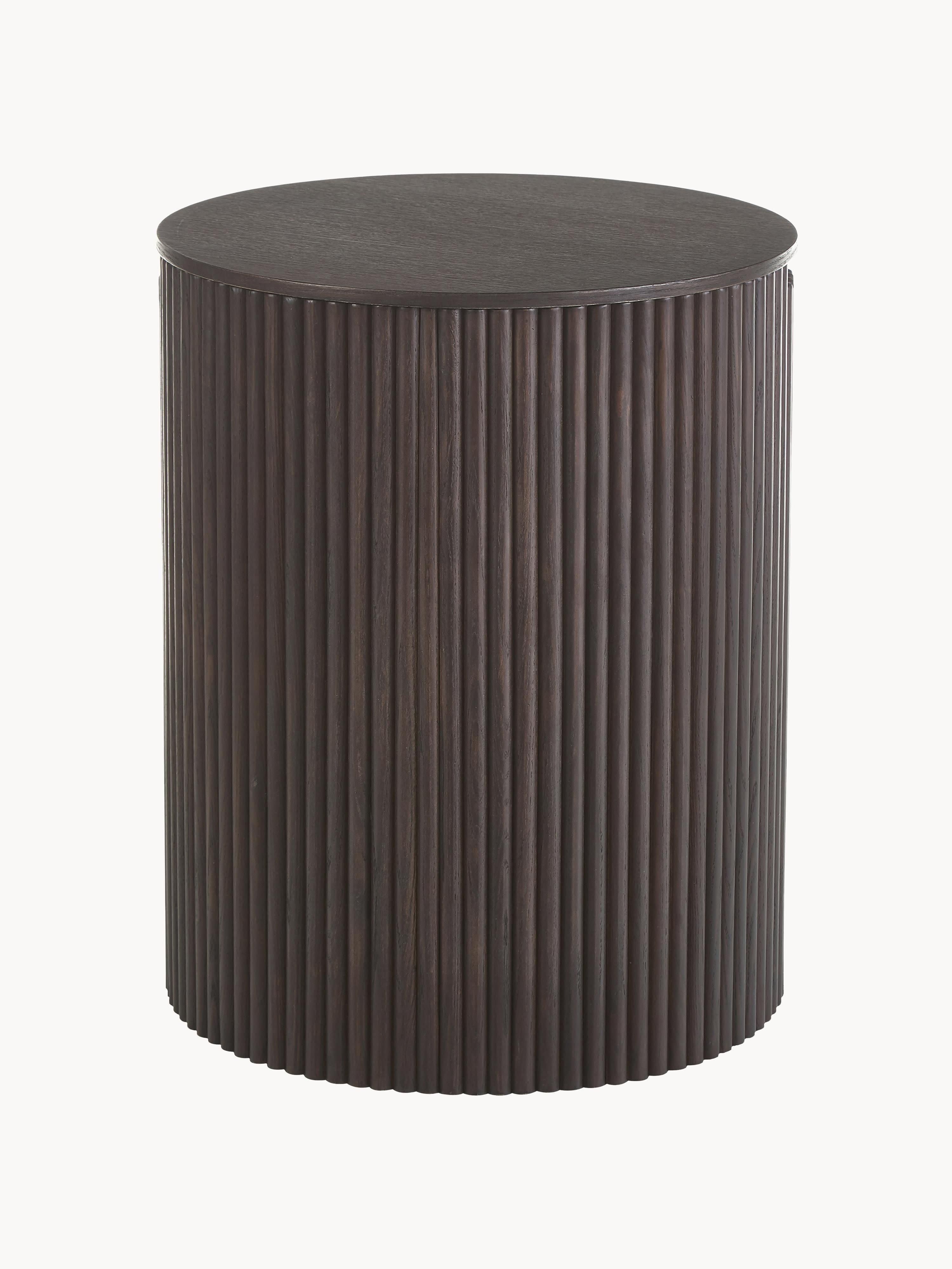 Westwing Collection Nele round wooden side table with storage space