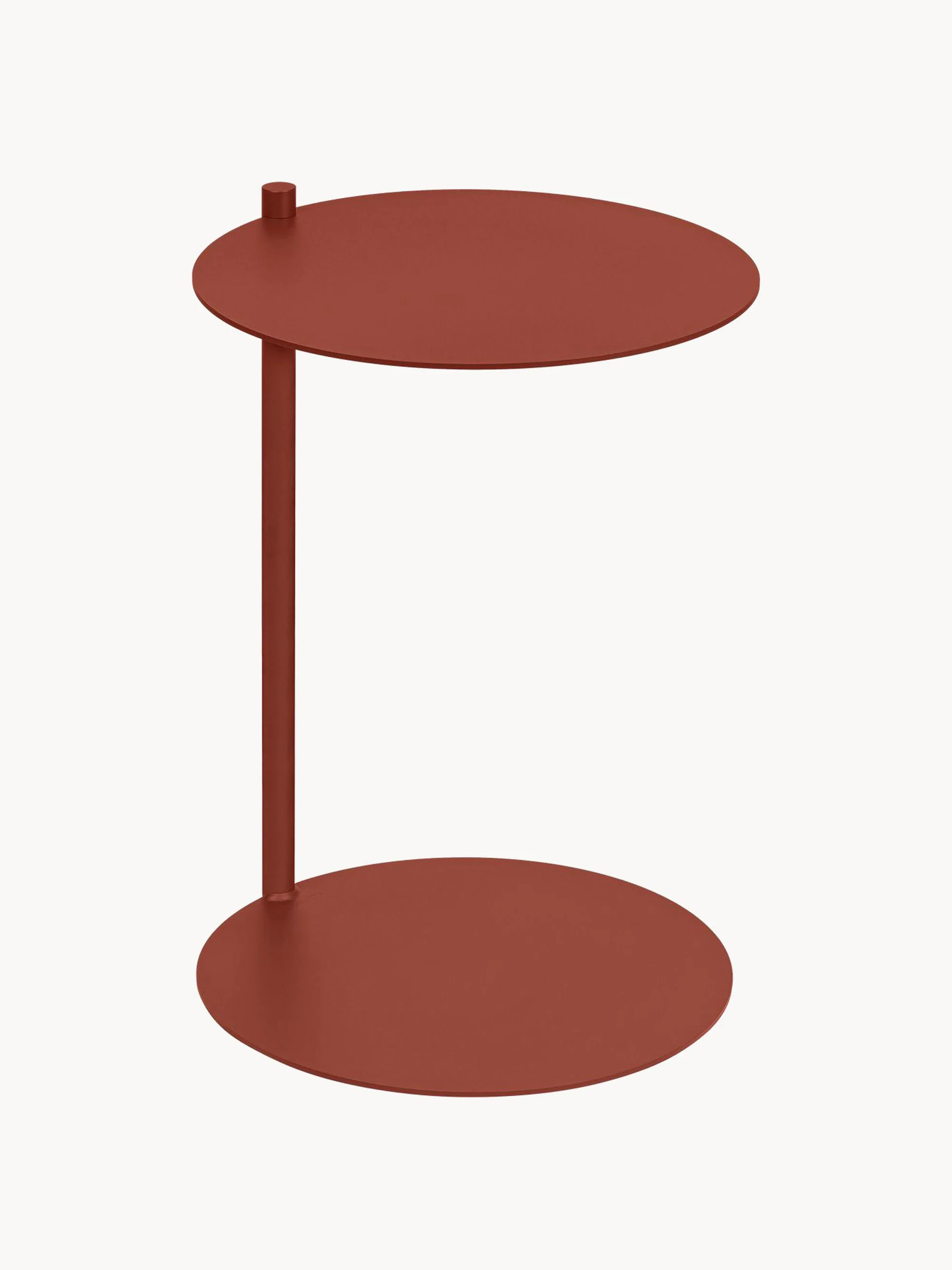 Noo.ma Ande round metal side table, Rust red