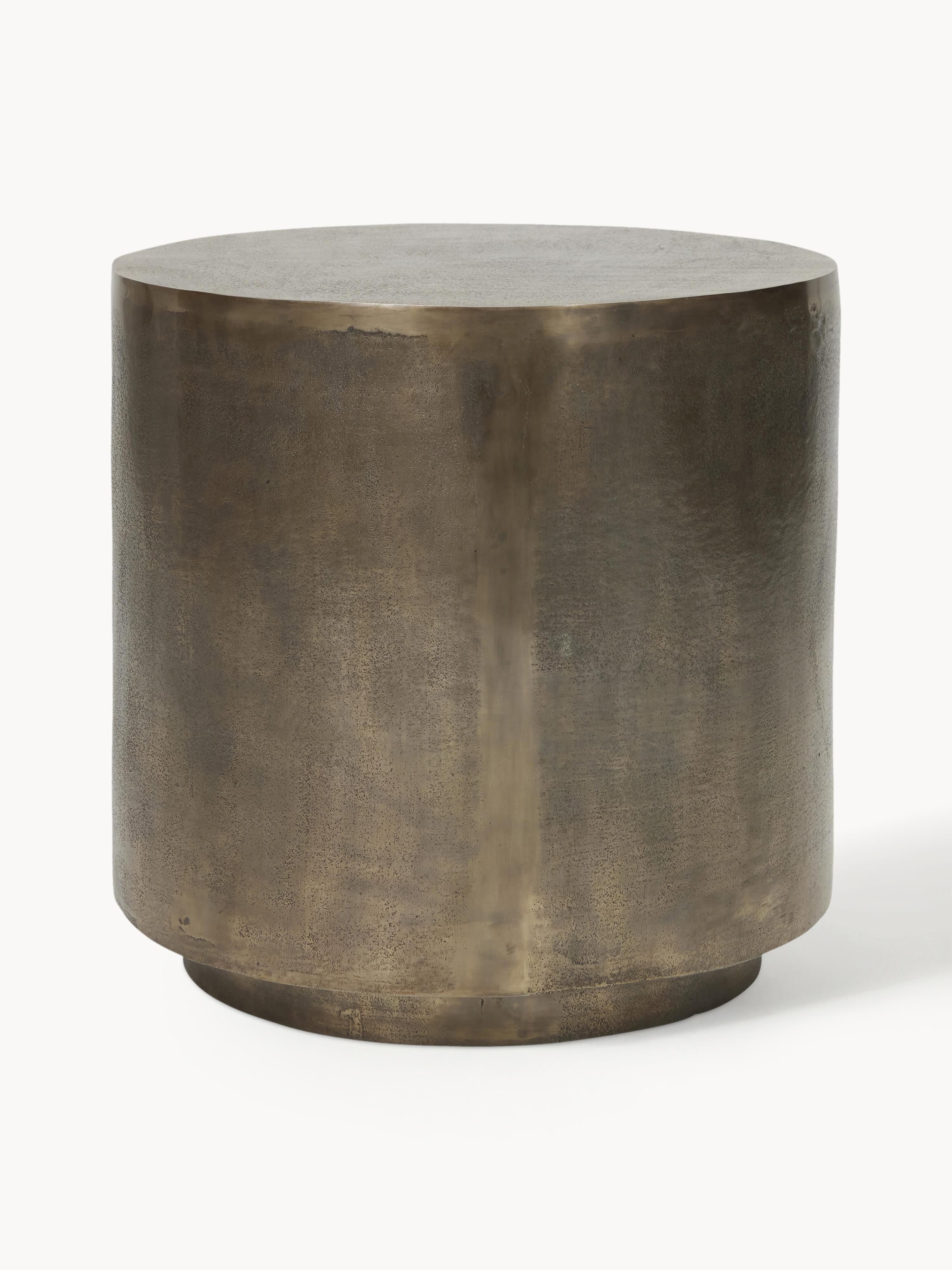 House Doctor Rota round metal side table with antique finish, Greige, gold