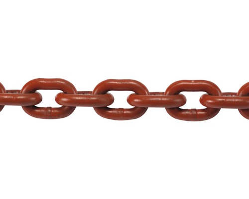 Pösamo Round steel chain G8 Ø 8x24 mm steel painted red 5 m