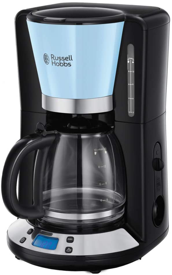 Russell Hobbs Digital Glass Coffee Maker Victoria 1.25 L WhirlTech Brewing Technology Digital Control with Programmable Timer 1100 Watt