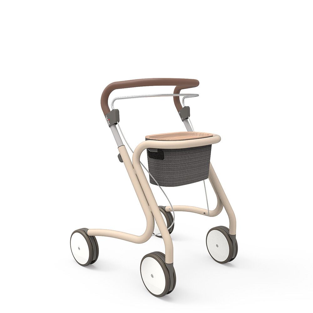 RUSSKA living room rollator Scandinavian Butler with large wheels including basket and tray 1 St