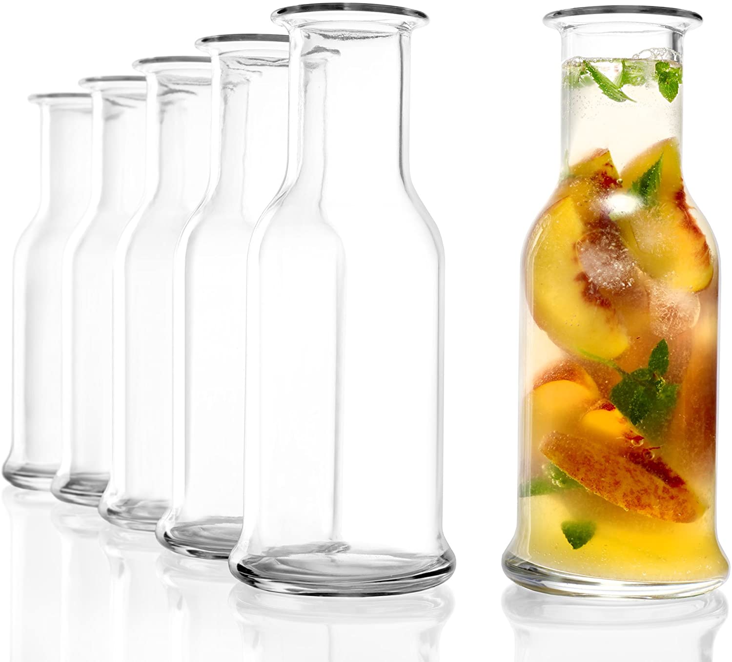 Stölzle Lausitz STÖLZLE Purity Series Jug 500 ml L Set of 6 I Water Carafe I Glasses Lemonade Carafe I Carafe for Juice Drinks I in Country House Style I Break-resistant and Dishwasher Safe