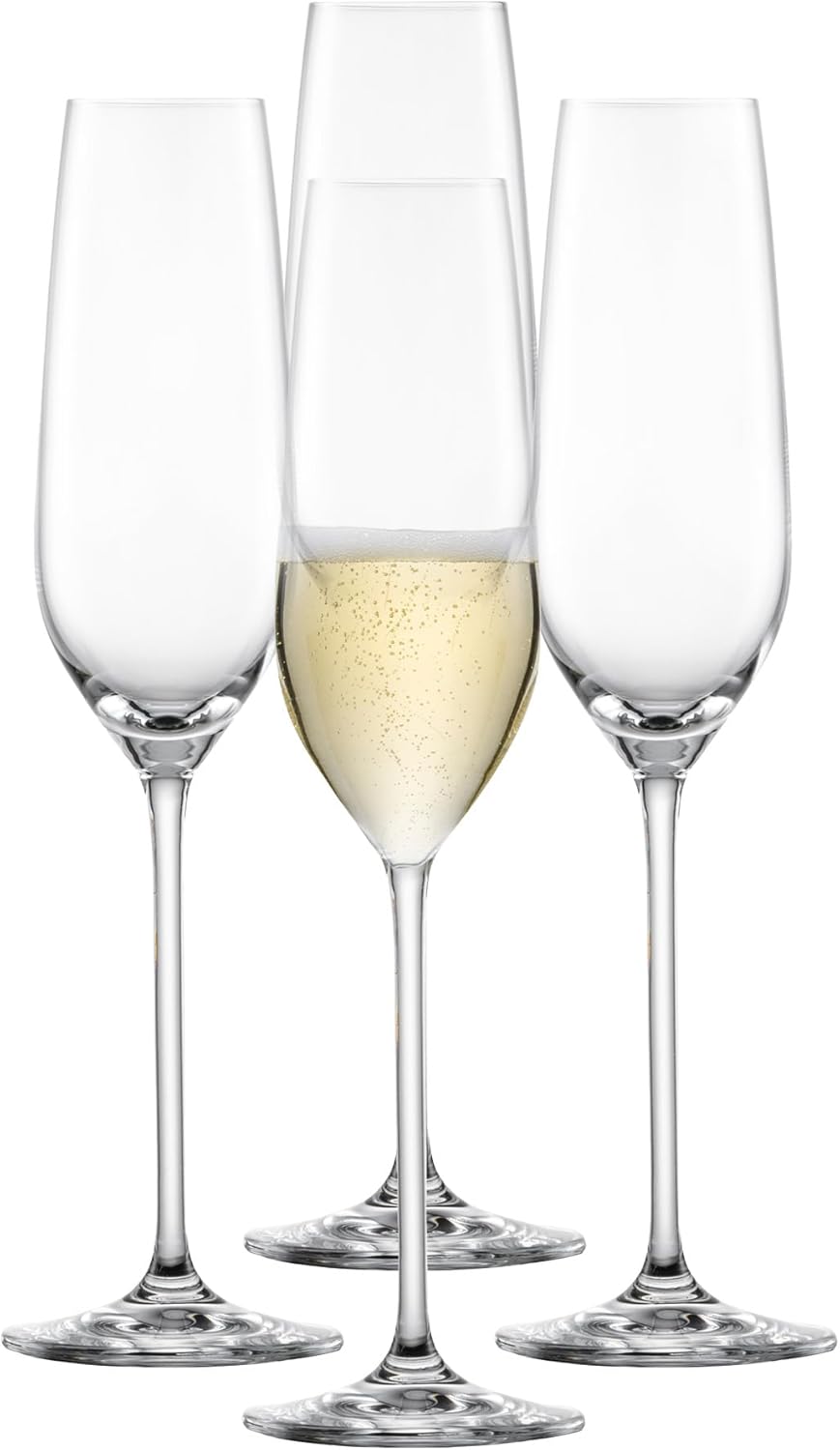 SCHOTT ZWIESEL Fortissimo Champagne Glasses (Set of 4), Elegant Champagne Glasses with Moussing Point, Dishwasher Safe Tritan Crystal Glasses, Made in Germany (Item No. 123686)