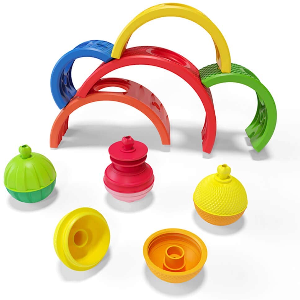 Lalaboom 86153 Rainbow Stacking Game Multi-Coloured