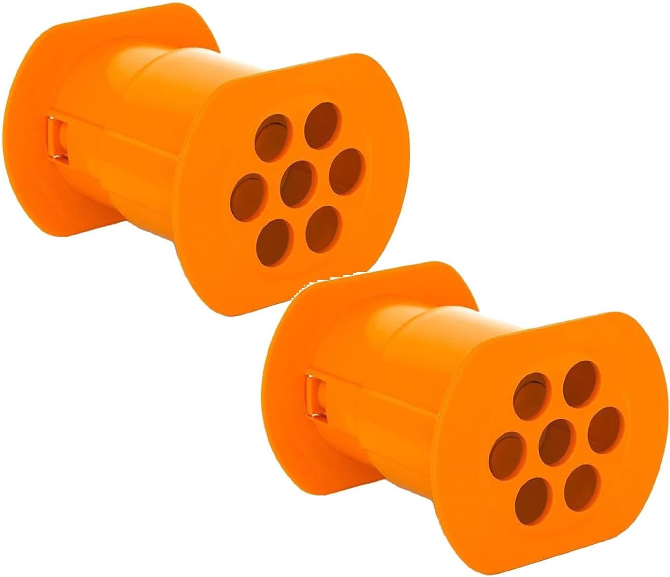 CEWIFO Set of 2 Cevapcii Press with 7 Holes - Hot Dog Maker for Quick & Even Making of Homemade Sausages (Orange)