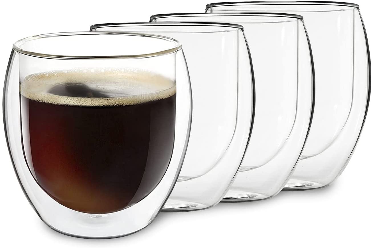 DUOS Feelino Double-Walled Thermal Tea Glasses / Coffee Glasses with Floating Effect Keeps Drinks Warmer for Longer and Cold Cold for Longer