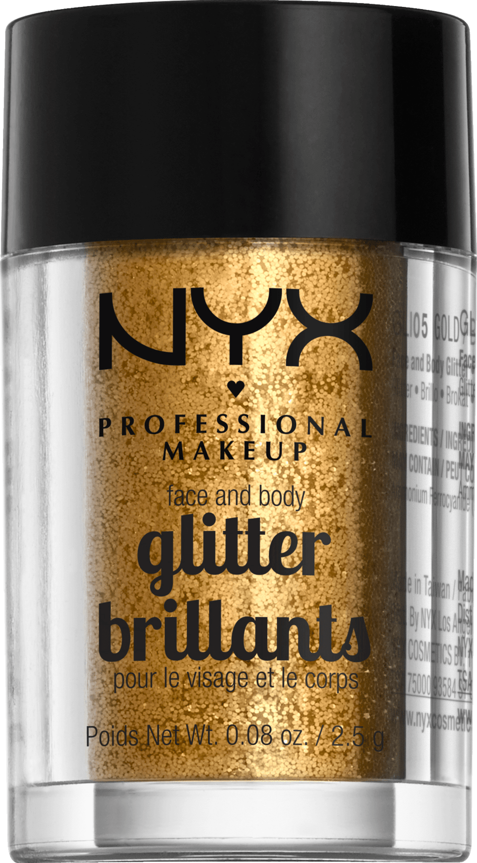 NYX PROFESSIONAL MAKEUP Face And Body Glitter Gold 05, 2,5 G