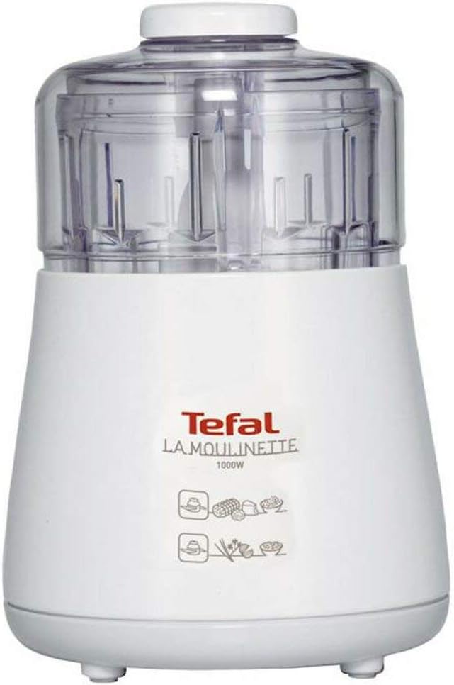Tefal La Moulinette, Electric Chopper, 1000 Watts, 500 ml, Cord Storage, 4 Functions: Chopping, Mixing, Blending, Grinding, DPA130