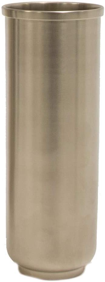 Varia Living Round vase narrow and high made of metal in matt silver modern surface in stainless steel design tin-plated | for large or a flower vase | ideal for a rose (diameter 7 cm / height 20 cm)