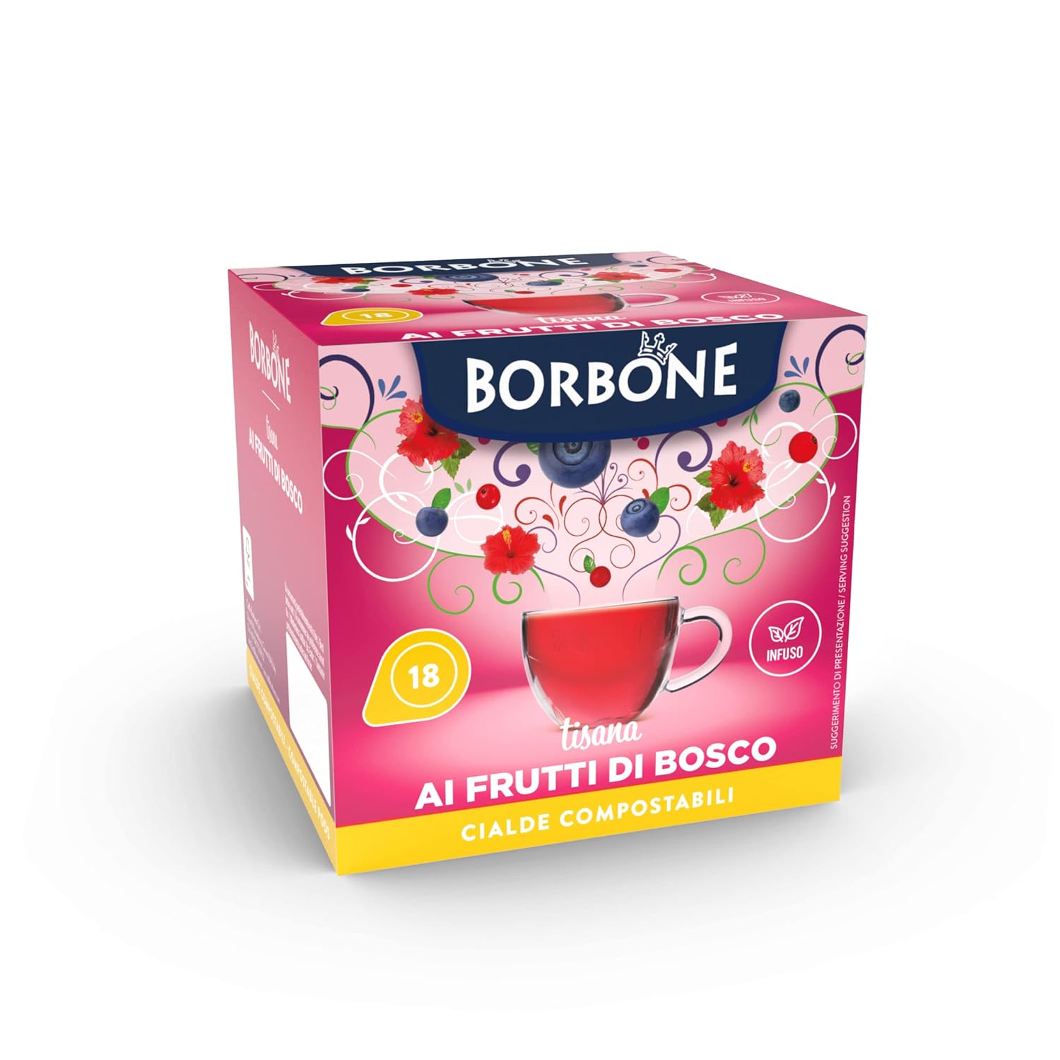 Caffè Borbone Forest Berry Tea - 72 Pads (4 Packs of 18) - Compatible with ESE System Paper Pads 44 mm