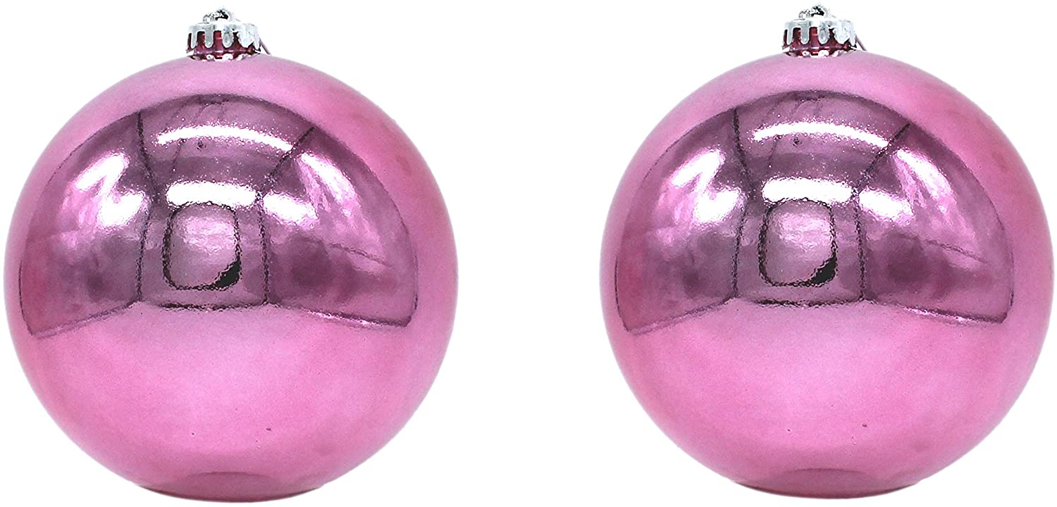 DARO DEKO Daro Christmas Baubles Xxl Diameter 15 Cm Pack Of 2 Glossy Pink