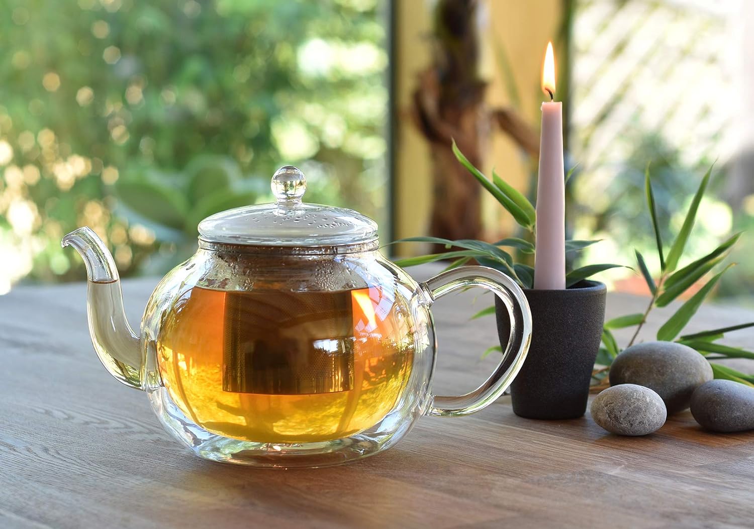 Creano Double-Walled Glass Teapot 1.2 L with Stainless Steel Filter – Drip-Free