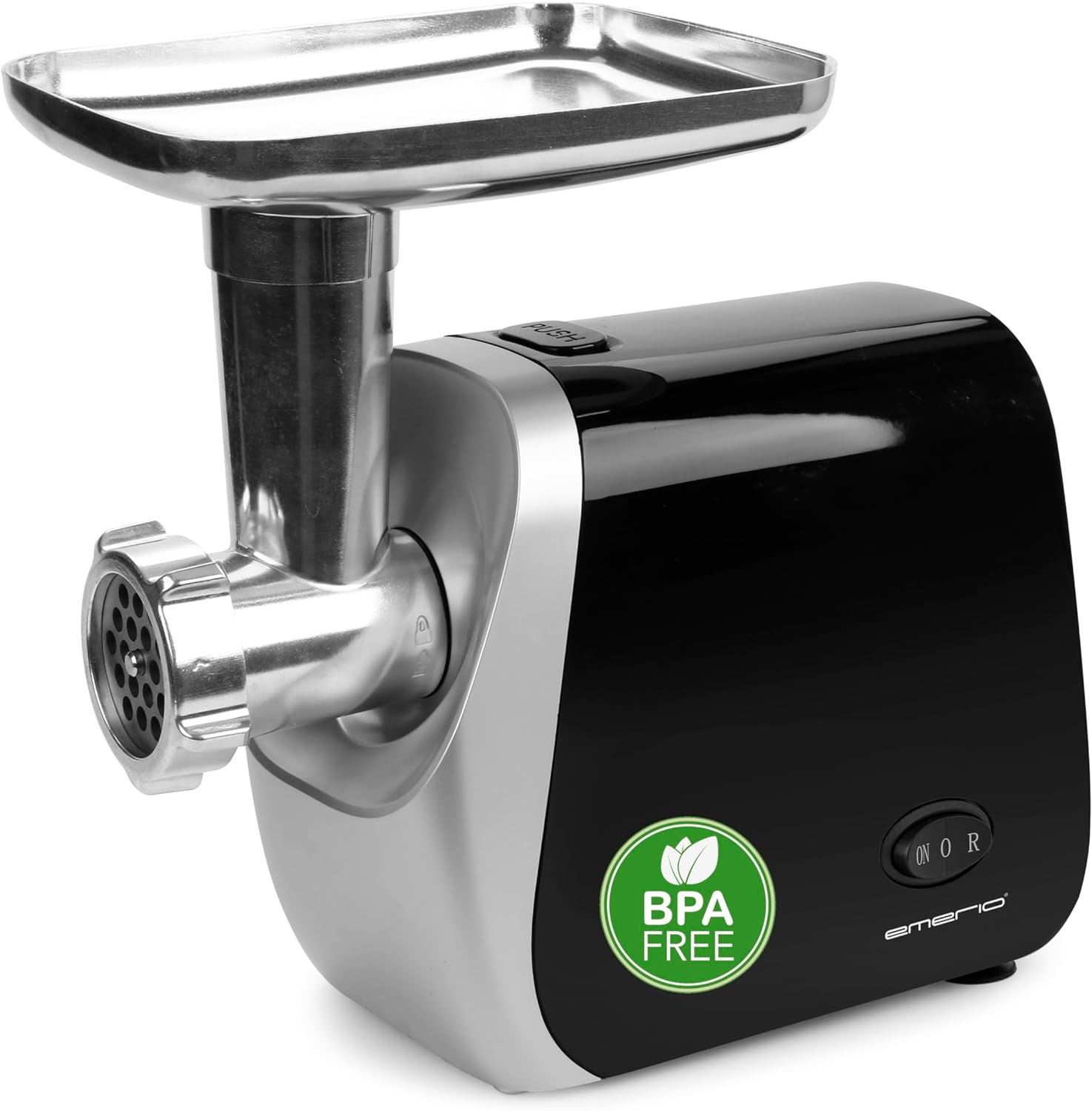 Emerio Meat Grinder | Electric | 3 Meat Inserts (Fine/Medium/Coarse) + Sausage Stopper Attachment + Kebbeat Attachment + Biscuit Attachment for 4 Biscuit Moulds | BPA Free | Flow & Return | 600 W |