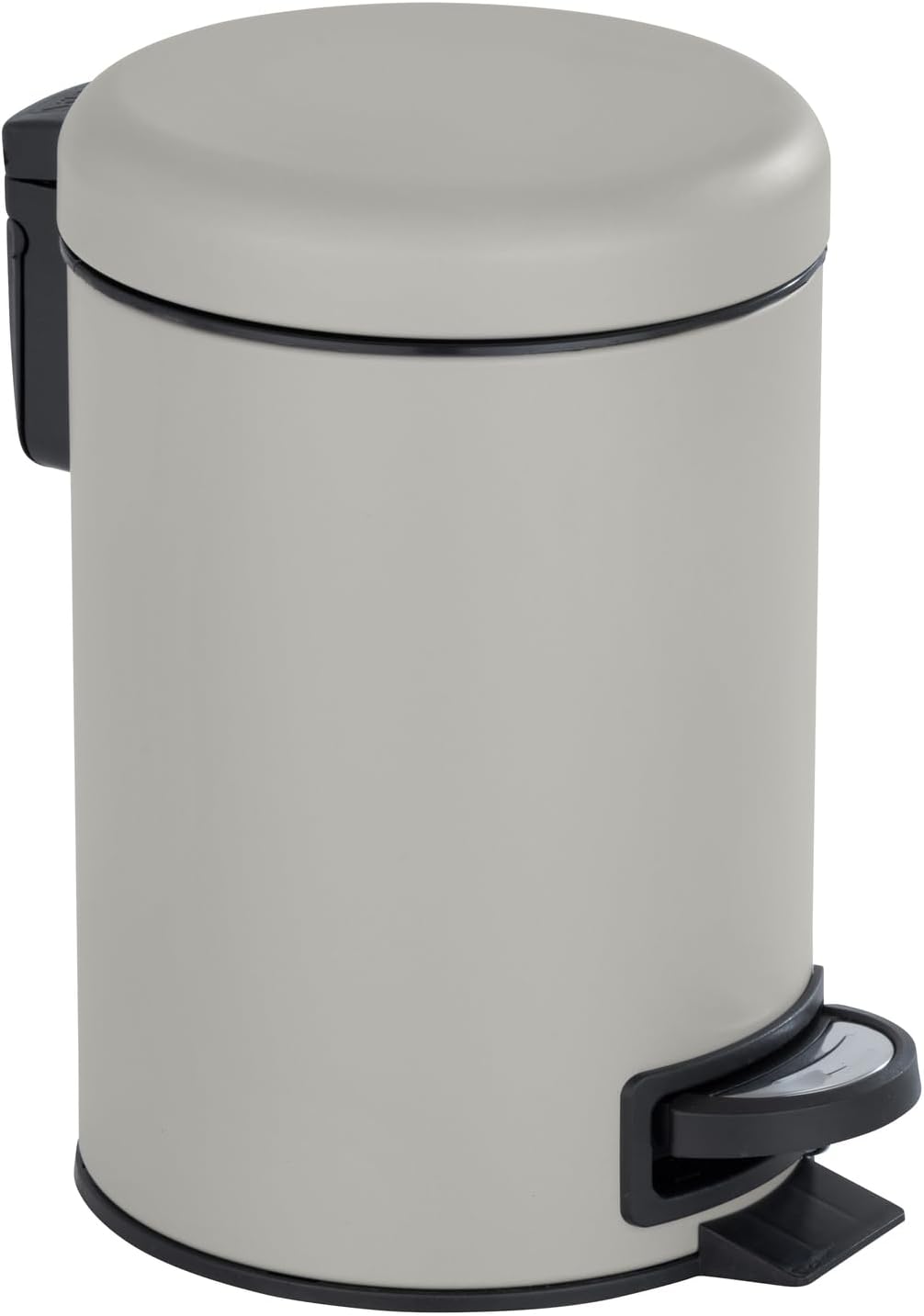 WENKO Cosmetic Pedal Bin Leman Taupe 3 L – Cosmetic Bin, Rubbish Bin Capacity: 3 liters, steel, 17 x 25 x 22.5 cm, taupe