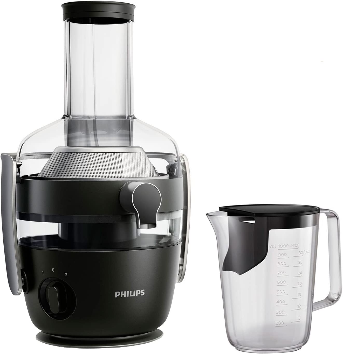Philips Domestic Appliances Philips HR1916/70 Juicer, QuickClean Technology, Pre-Flush Function, 2 Speeds, 900 W, Black