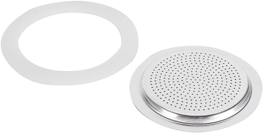 babominimer Replacement Silicone Rubber Gasket and Filter for Moka Espresso Coffee Maker, Flexible Sealing Ring Set in Various Sizes, Fits Italian Style Stove Tops (12 Cups+
