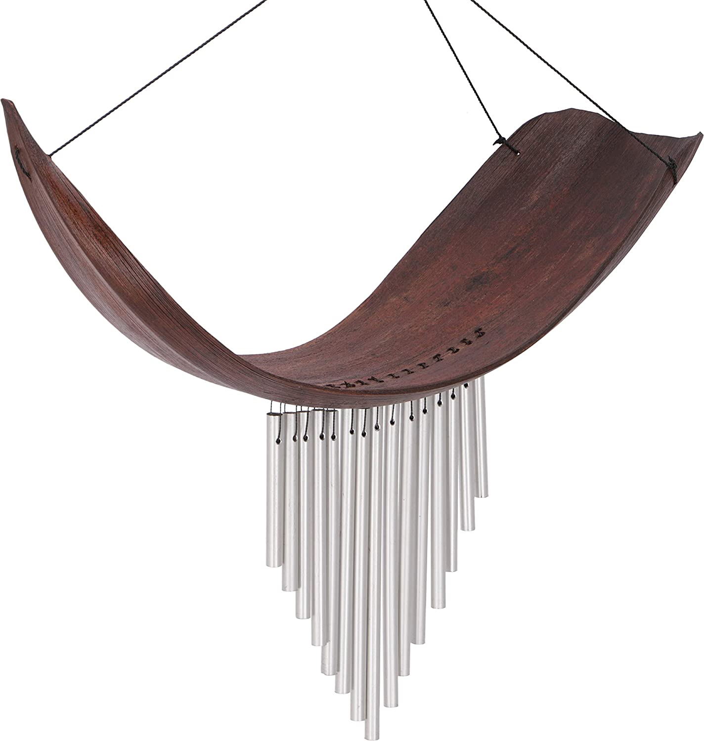 Guru-Shop Aluminium Wind Chimes With Carving-Version 1, 25 X 50 X 2 Cm, Win