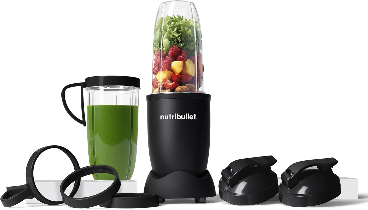 nutribullet Pro 900 NB910MB Electric Mixer, Chopper, Smoothie Mixer, Multifunctional Mixer, 900 W Power, 900 ml and 710 ml Cup, Matte Black
