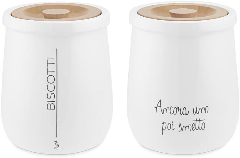 LA PORCELLANA BIANCA Cookie Jar with Lid \"Gli Onesti\" 2.45 L