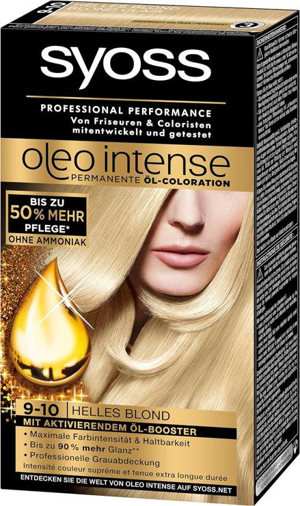 Syoss Oleo Intense Coloration 9-10 Light Blonde Pack of 3 x 115 ml