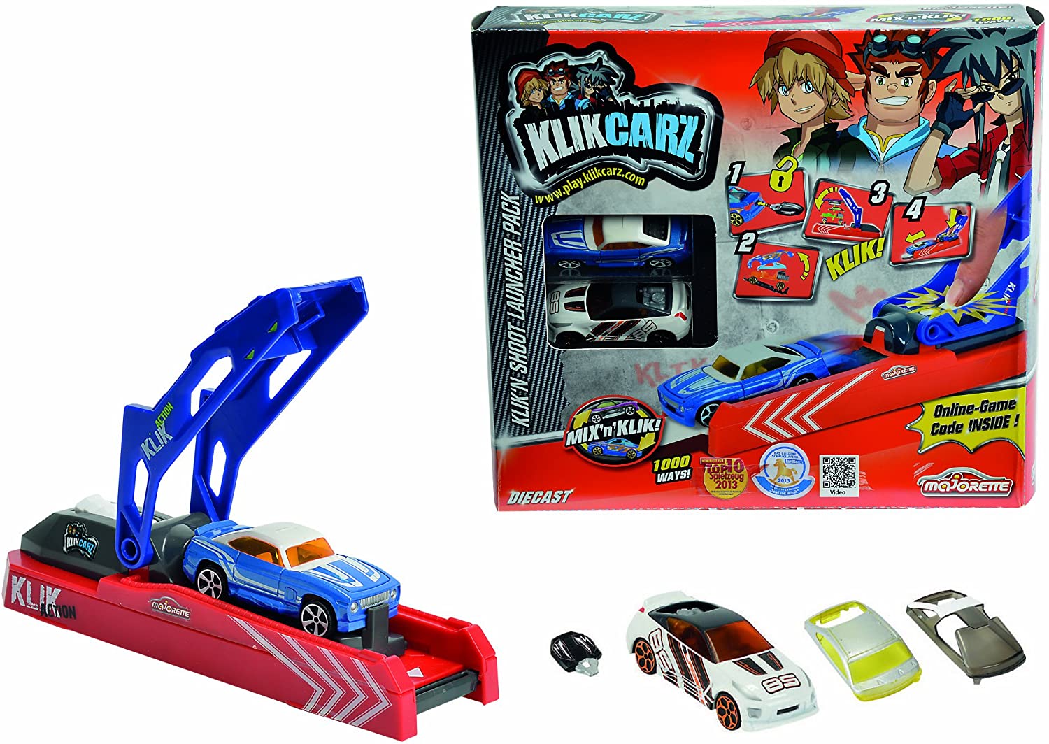 Majorette 212050103 – Klikcarz N Shoot Launcher Pack For Mounting With Laun