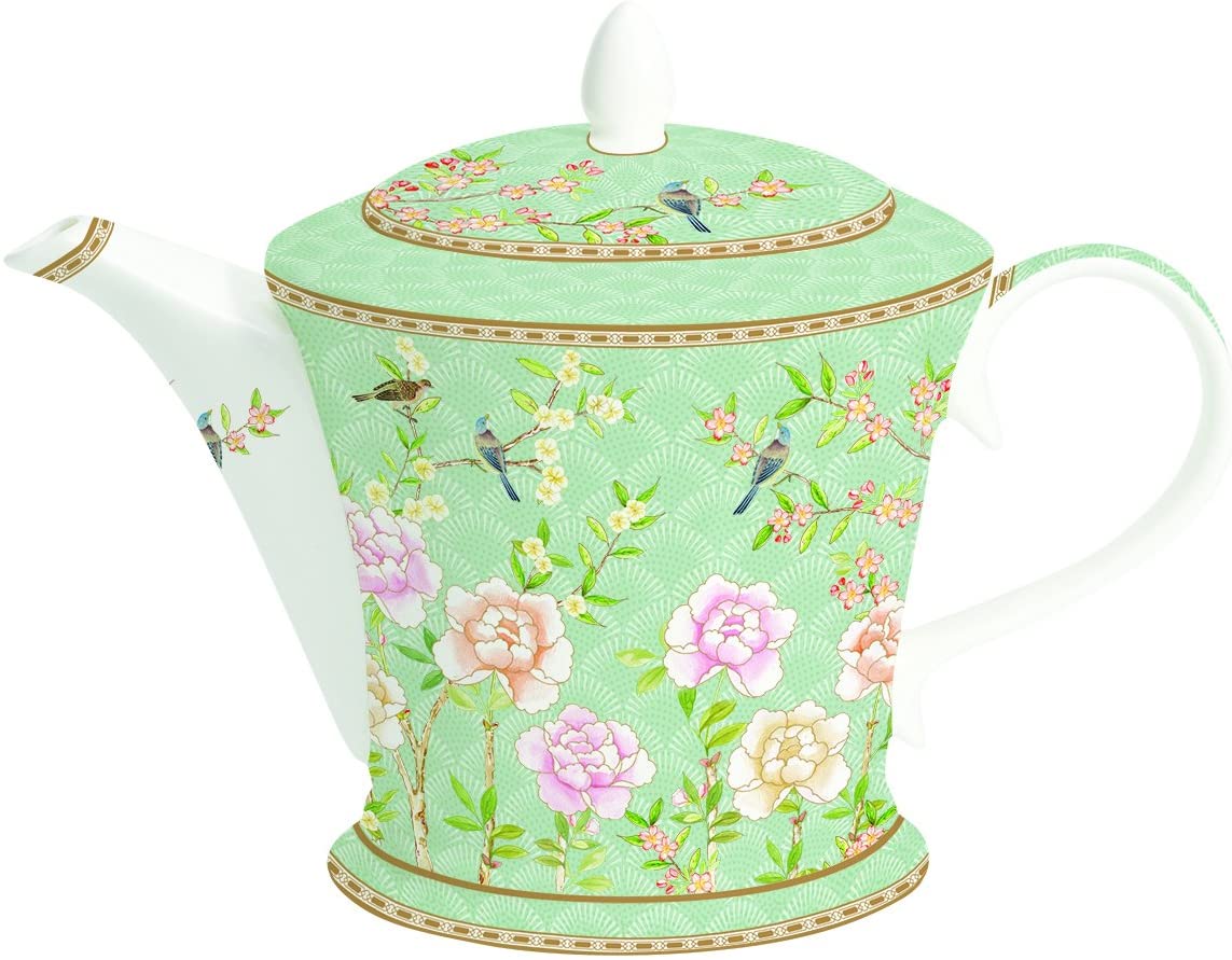 Easy Life Palace Garden Aqua Teapot, Porcelain, Multi-Colour, 21.5 x 14.5 x 16 cm