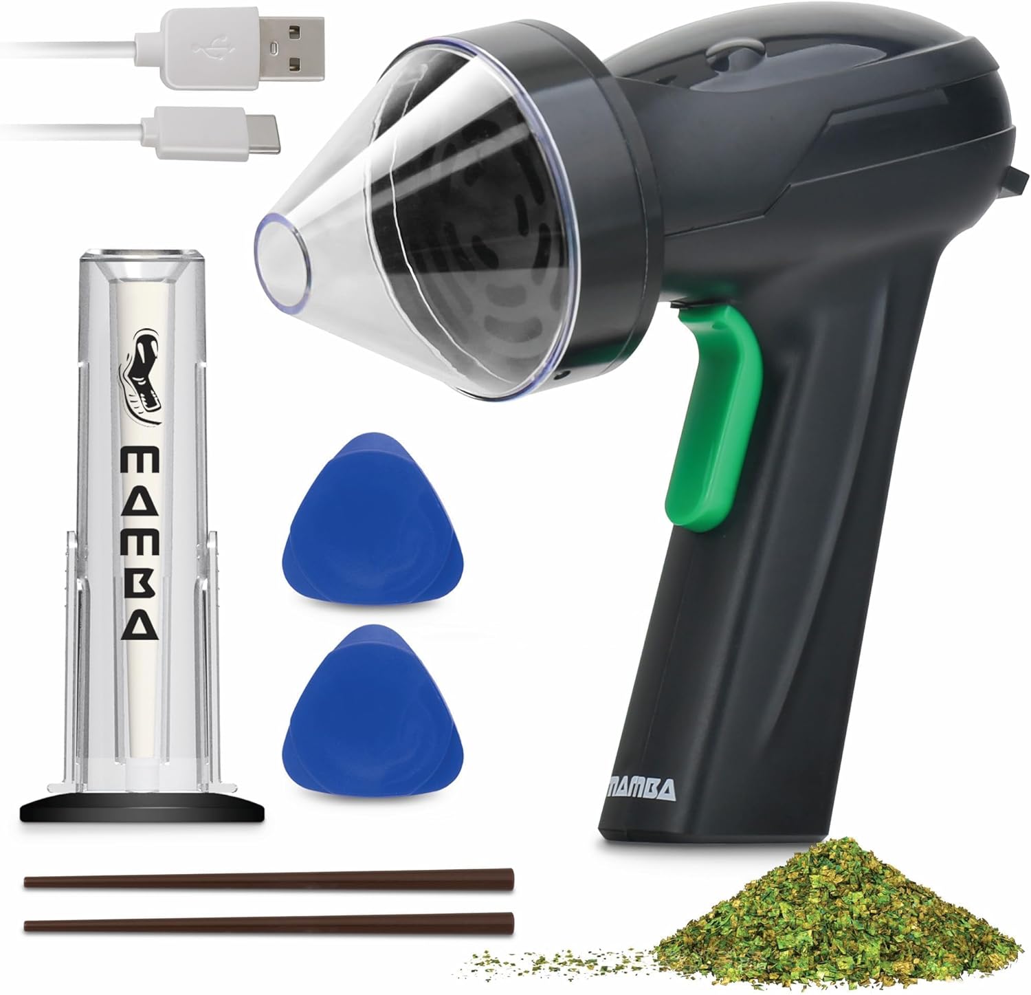 Mamba Grinder Monster Electric Spice Grinder - USB Rechargeable with Dosing Aid and Funnel Head for Easy Filling - Electric Crusher for Spices, Herbs