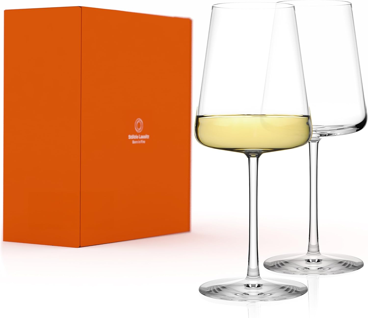 Stölzle Lausitz Power White Wine Glasses, Set of 2, 400 ml, Modern Wine Glasses for Maximum Aroma Development of White Wine, Elegant White Wine Goblet Made of Crystal Glass, Dishwasher and Shockproof
