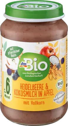 dmBio Fruit & grain blueberry, coconut milk in apple with whole grain, from the 6th month, 0.19 kg