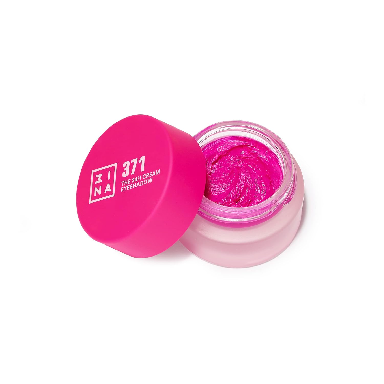 3ina make -up - vegan - the 24H Cream Eyeshadow 371 - Bright Pink - Waterproof - Longwear Eyeshadow Glitter - Creamy Texture - Full Color - Matte - Cruethy Free