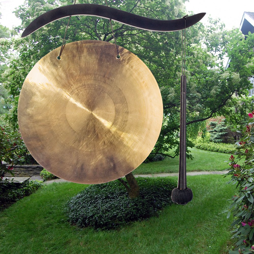 Woodstock Chimes Woodstock Windspiel Hanging Gong, Gold, 44,5/25,4 Cm