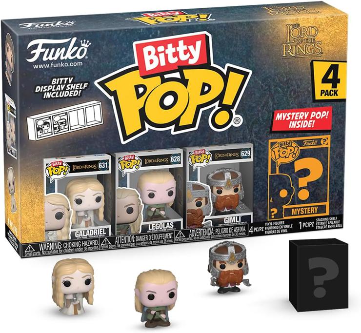 Funko Bitty Pop! Lord of The Rings - Galadriel 4PK​ and a Surprise Mini Figure - 0.9 Inch (2.2 cm) Collectible Stackable Display Shelf Included - Gift Idea Party Bag Stocking
