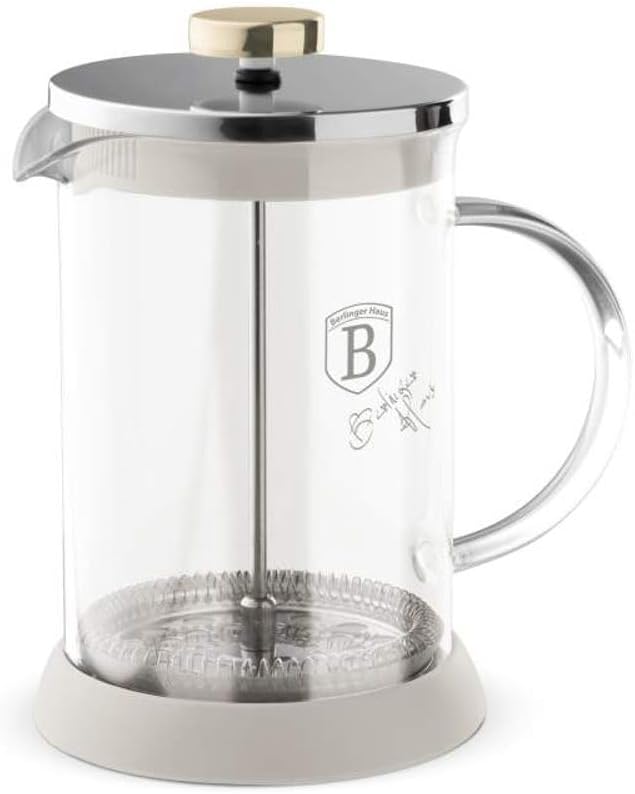 Berlinger Haus French Press Coffee Maker | 600 ml Borosilicate Glass with Stainless Steel Filter | Heat Resistant & Easy to Clean | Sahara Collection