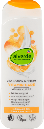 alverde NATURKOSMETIK 2in1 Bodylotion & Serum Vitamin Care, 250 ml
