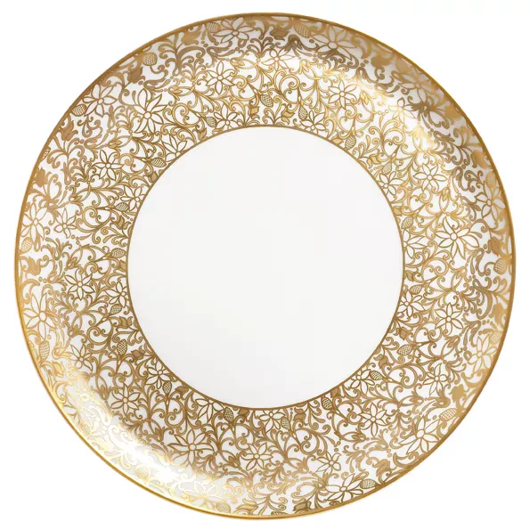 Salamanque cake plate, gold and white by Raynaud
